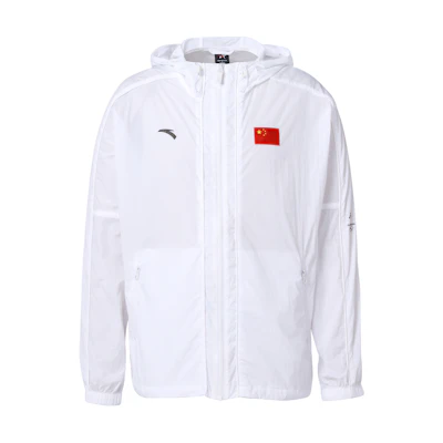 Anta National Flag Series Embroidered Hoodie Jacket White Unisex Autumn Wear 152130619-1