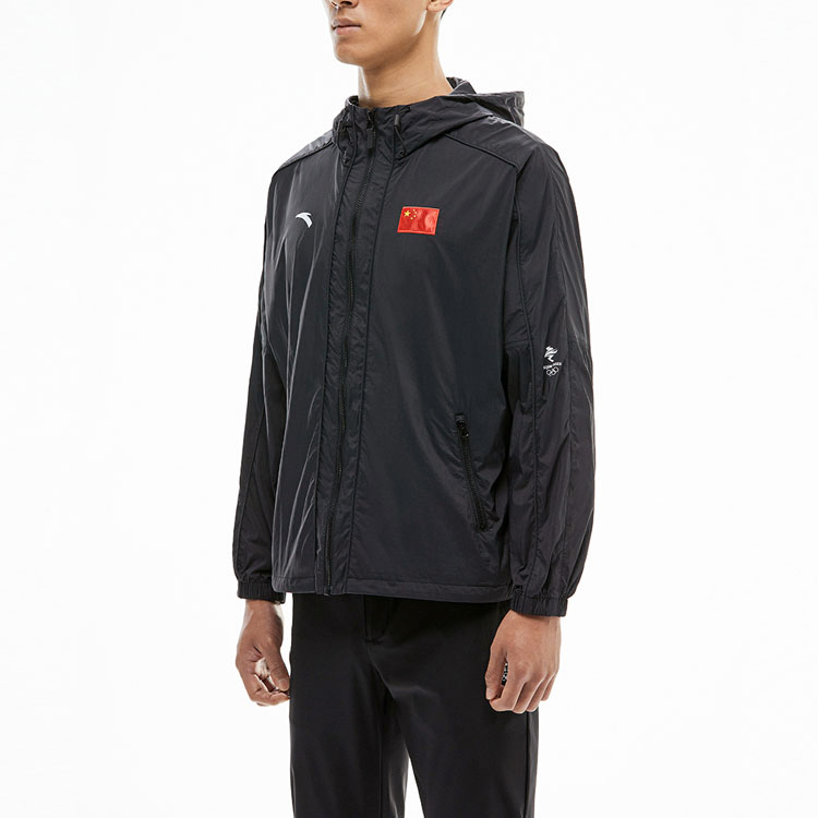 Details for 안타 국기 시리즈 자수 후드 우븐 재킷 유니섹스 블랙. 152130619-2