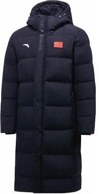 安踏國家隊標誌男女深藍色羽絨外套 保暖舒適 45130105 Order 安踏國家隊標誌男女深藍色羽絨外套 保暖舒適 45130105