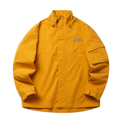 Anta Orange Loose Fit Letter Print Mock Neck Sports Jacket 952218650-1