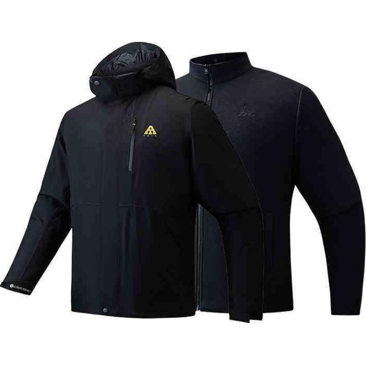 Anta Outdoor 3-in-1 Waterproof Windproof Jacket Black 952446602-4