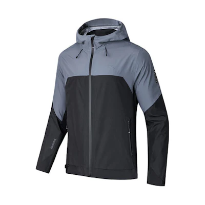 Anta Outdoor Colorblock Breathable Hooded Hiking Jacket Black/Grey 152446601-5