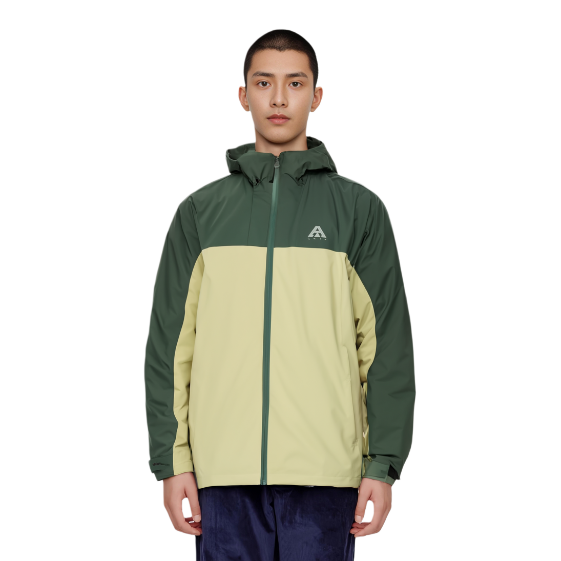 Shop 安踏戶外拼接連帽外套 - 卡其色 152446614-1