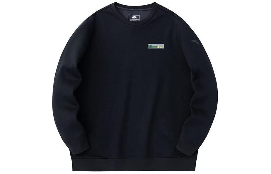 Anta Outdoor Crewneck Sweatshirt Black Loose Fit with Print Design 152416706-3