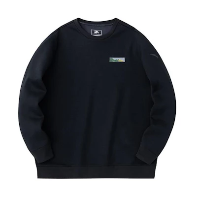 Anta Outdoor Crewneck Sweatshirt Black Loose Fit with Print Design 152416706-3