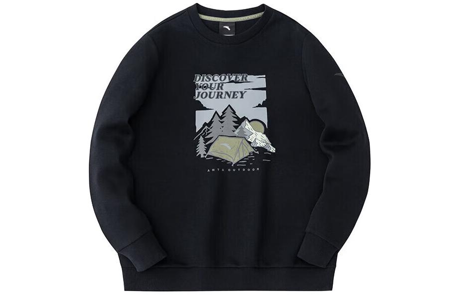 Anta Outdoor Crewneck Sweatshirt Casual Easy-Care Black Camping Design 152416701-3