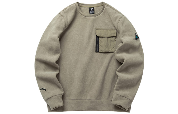 Anta Outdoor Fleece Crewneck Sweatshirt with Pocket - 152146706-4