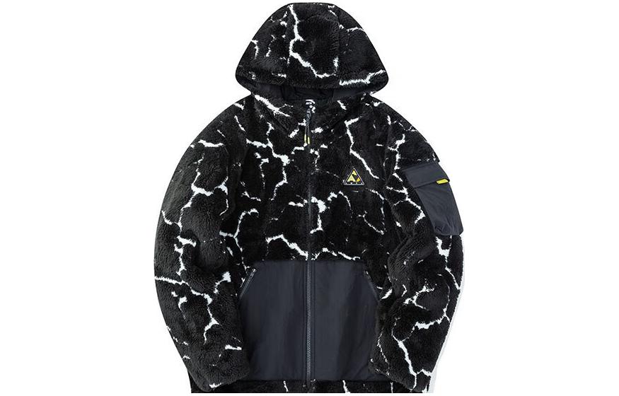 Anta Outdoor Full-Print Thick Zip Hoodie Black/White () 152246710-1