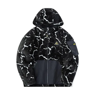 Anta Outdoor Full-Print Thick Zip Hoodie Black/White () 152246710-1