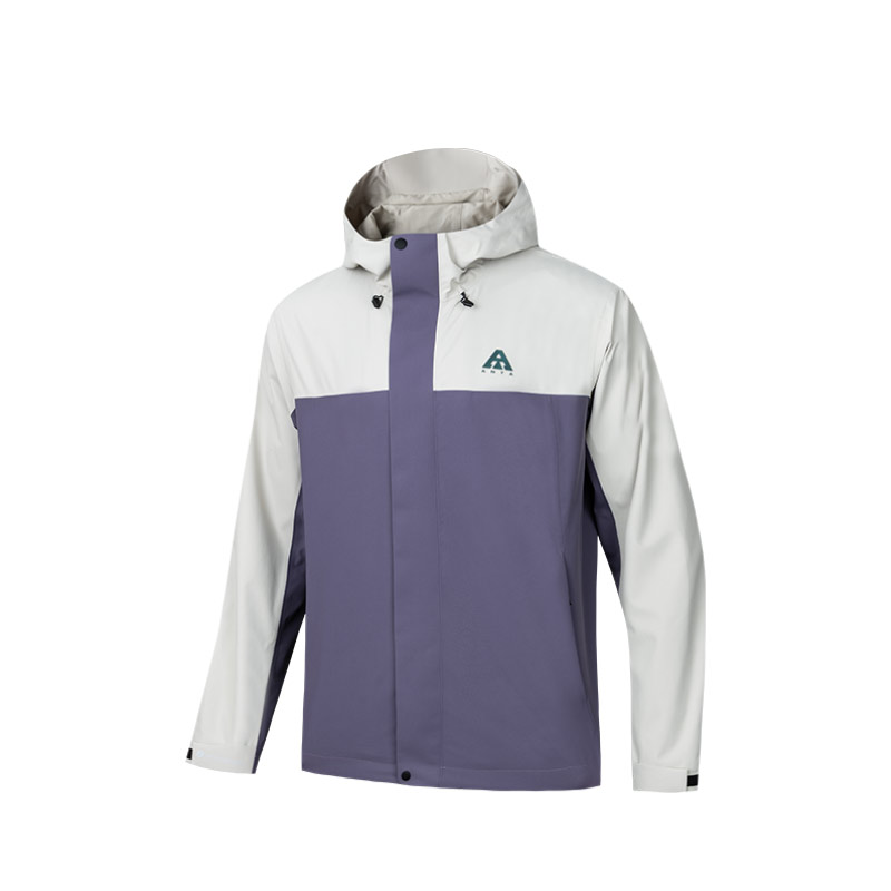 Anta Outdoor Jacket TD 20 - Windproof, Waterproof, Breathable Hoodie - Gray Purple 952437617-3