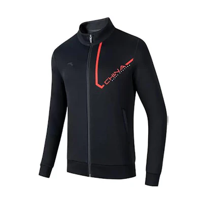 Anta Outdoor Series Black Knit Jacket with Letter Print Casual Design 152317702-4