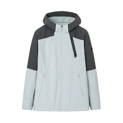 Anta Outdoor Series Colorblock Letter Print Hooded Jacket Men’s Clay Gray 152317621-1