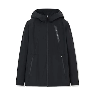 Anta Outdoor Series Colorblock Letter Print Hooded Jacket Black Mens 152317621-5
