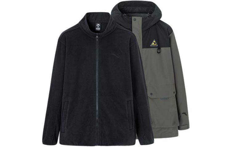 Anta Outdoor Series Fleece-Lined Hooded Jacket Dark Green 152246601-4
