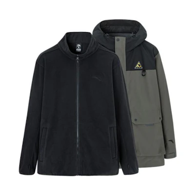 Anta Outdoor Series Fleece-Lined Hooded Jacket Dark Green 152246601-4