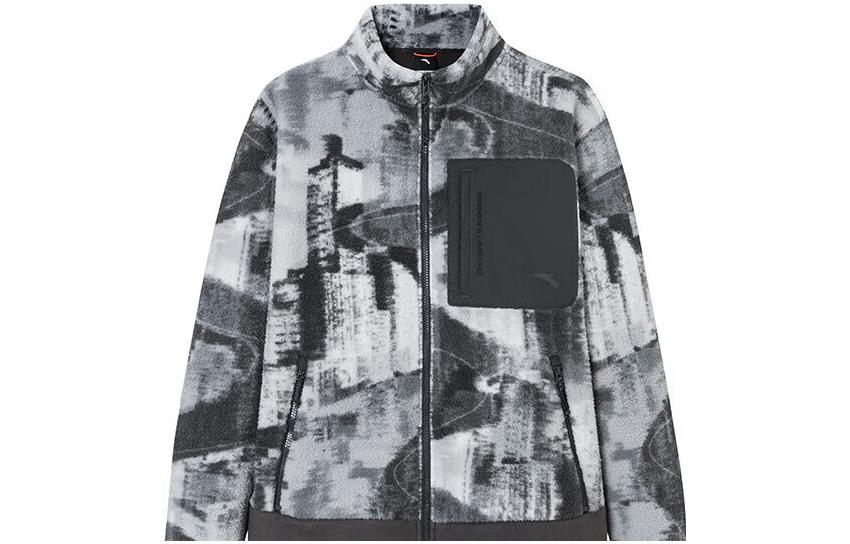 Anta Outdoor Series Full-Print Thickened Zip-Up Jacket Deep Gray Print 152346701-3