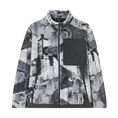 Anta Outdoor Series Full-Print Thickened Zip-Up Jacket Deep Gray Print 152346701-3