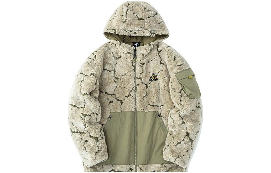 Anta Outdoor Series Full-Print Zip Hoodie Thickened Gray/Light Brown 152246710-2