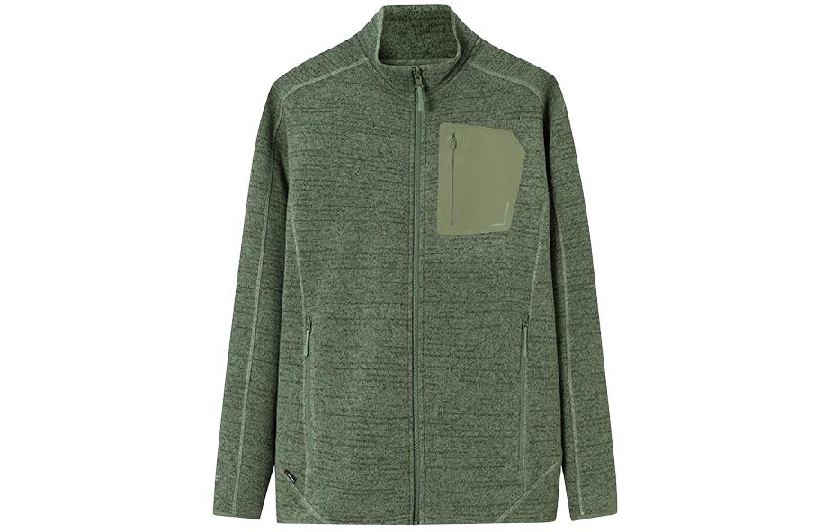 Anta Outdoor Series Green-Grey Zip Up High Collar Sports Jacket 152410705-3