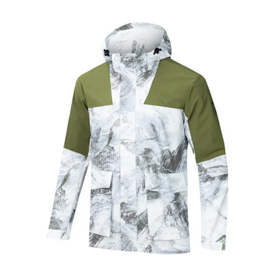 Anta Outdoor Series Hooded Colorblock Printed Jacket White/Green 152446602N-5