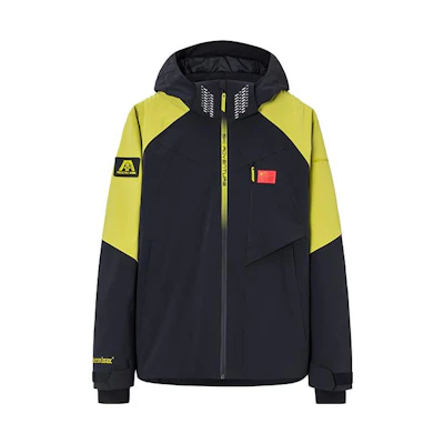 Anta Outdoor Series Letter Patchwork Hooded Woven Jacket Yellow/Black 152340607-1