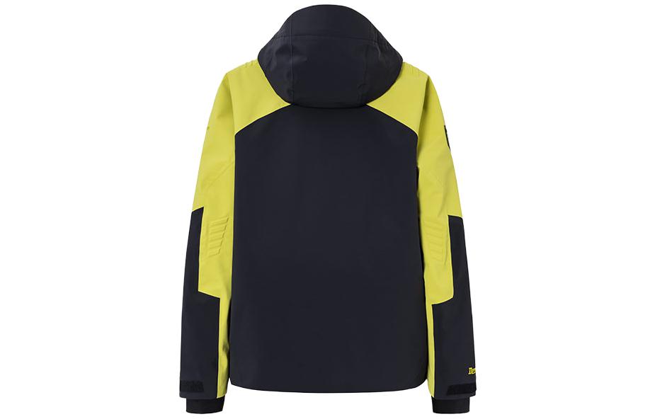 Lookbook 安踏户外系列字母拼接连帽编织夹克 黄/黑 152340607-1