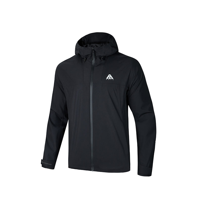 Anta Outdoor Series Logo Print Breathable Sport Jacket - Black 152446614-4