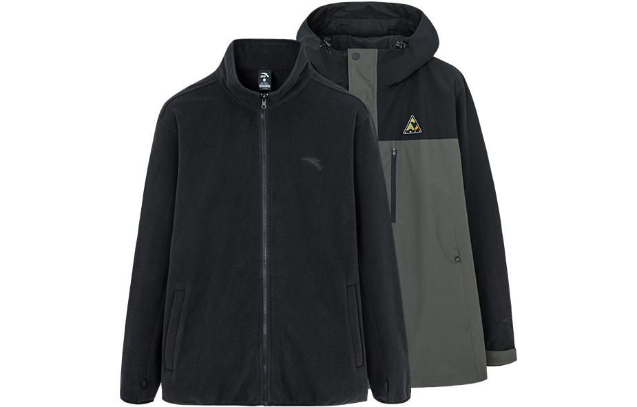Anta Outdoor Series Waterproof Fleece Jacket 2-in-1 - Dark Green 152246604-4