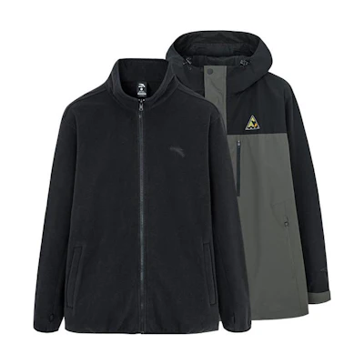 Anta Outdoor Series Waterproof Fleece Jacket 2-in-1 - Dark Green 152246604-4