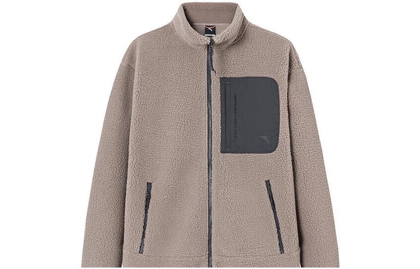 Anta Outdoor Series Zip-Up Puffer Jacket in Linen Gray 152346701-2