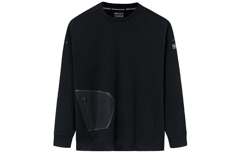 Anta Outdoor Sweat-Wicking Pullover Crewneck Sweatshirt Men’s Basic Black 152410717-4