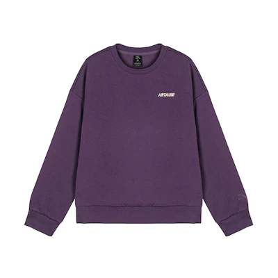 Anta Outdoor Unisex Letter Print Sweatshirt Crewneck Purple 962348727-6
