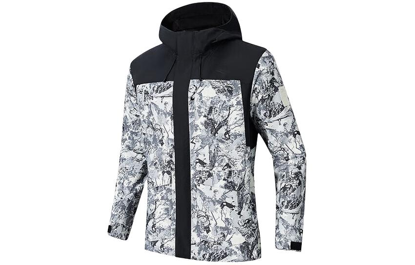 Anta Outdoor Water-Resistant Hooded Jacket Black/Print 152416613-3