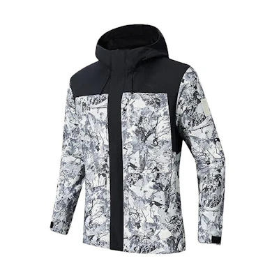 Anta Outdoor Water-Resistant Hooded Jacket Black/Print 152416613-3