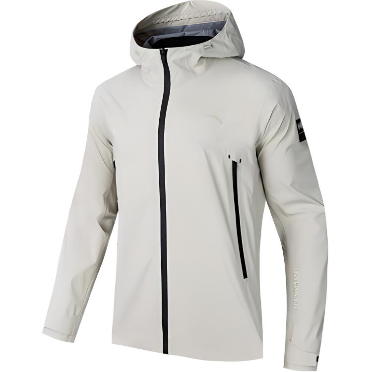 Anta Outdoor Waterproof Windproof Breathable Hiking Jacket - Light Gray 152437605-1