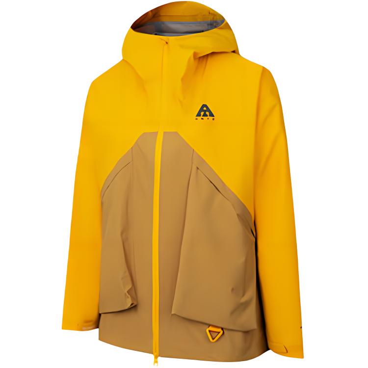 Anta Outdoor Windproof Shell Jacket Unisex - Honey Yellow/Shadow Brown 962437602-3