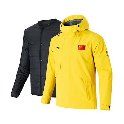 Anta Premium 3-in-1 Detachable Down Jacket with Hoodie for Men - Yellow 152210609-3