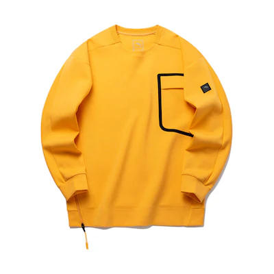 Anta Premium Crewneck Pullover Sweatshirt Warm Orange with Chest Pocket 152210727-4