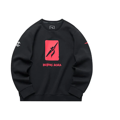 Anta Premium Printed Crewneck Pullover Sports Sweatshirt Men’s Black 152210739-1