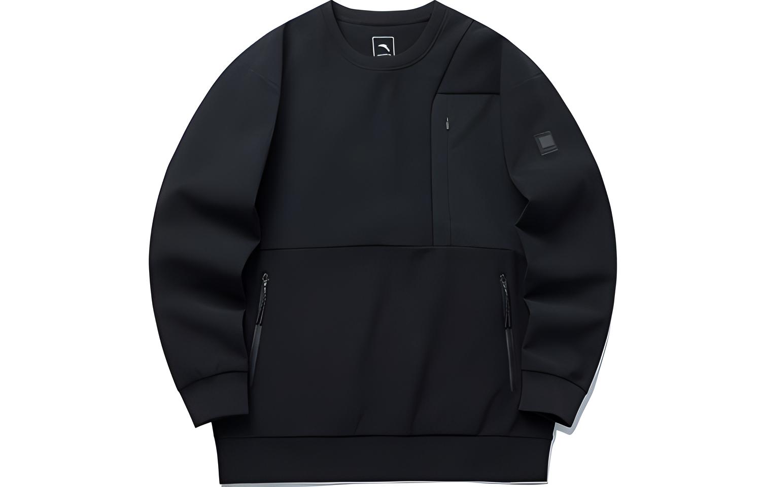 Anta Premium Series Pullover Hoodie with Chest Pocket - Black 152210725-2