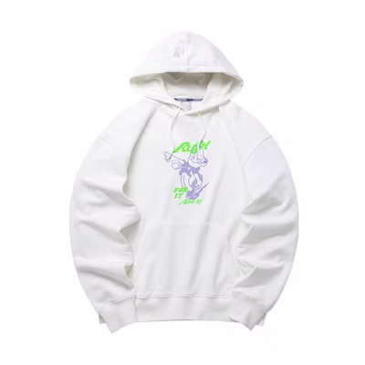 Anta Printed Graphic Drawstring Sweatshirt Unisex - Paper White 172218702R-1