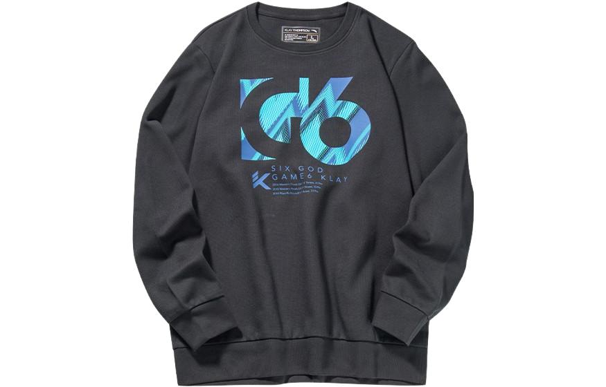 Anta Printed Letter Crewneck Pullover Sweatshirt Men’s Basic Black 152131717-4