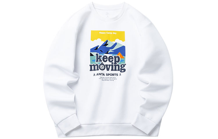 Anta Printed Pullover Sweatshirt White 152218701-1