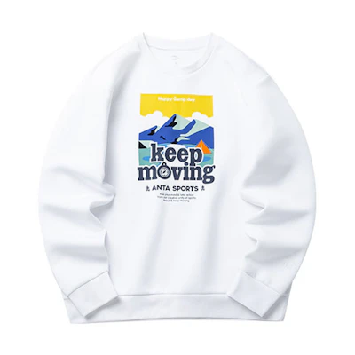 Anta Printed Pullover Sweatshirt White 152218701-1