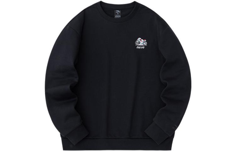 Anta Pullover Crewneck Fleece Sweatshirt Unisex Basic Black 952348718-3