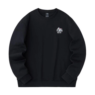 Anta Pullover Crewneck Fleece Sweatshirt Unisex Basic Black 952348718-3