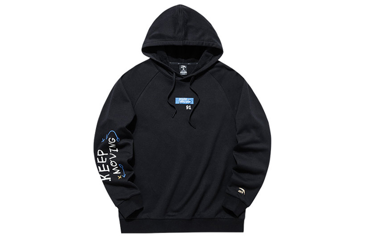 Anta Pullover Fleece Crewneck Unisex Sweatshirt Black - Lifestyle Series 952148707-3