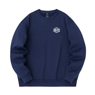 Anta Pullover Fleece Sweatshirt Lifestyle Series Deep Navy Blue 952348714-3