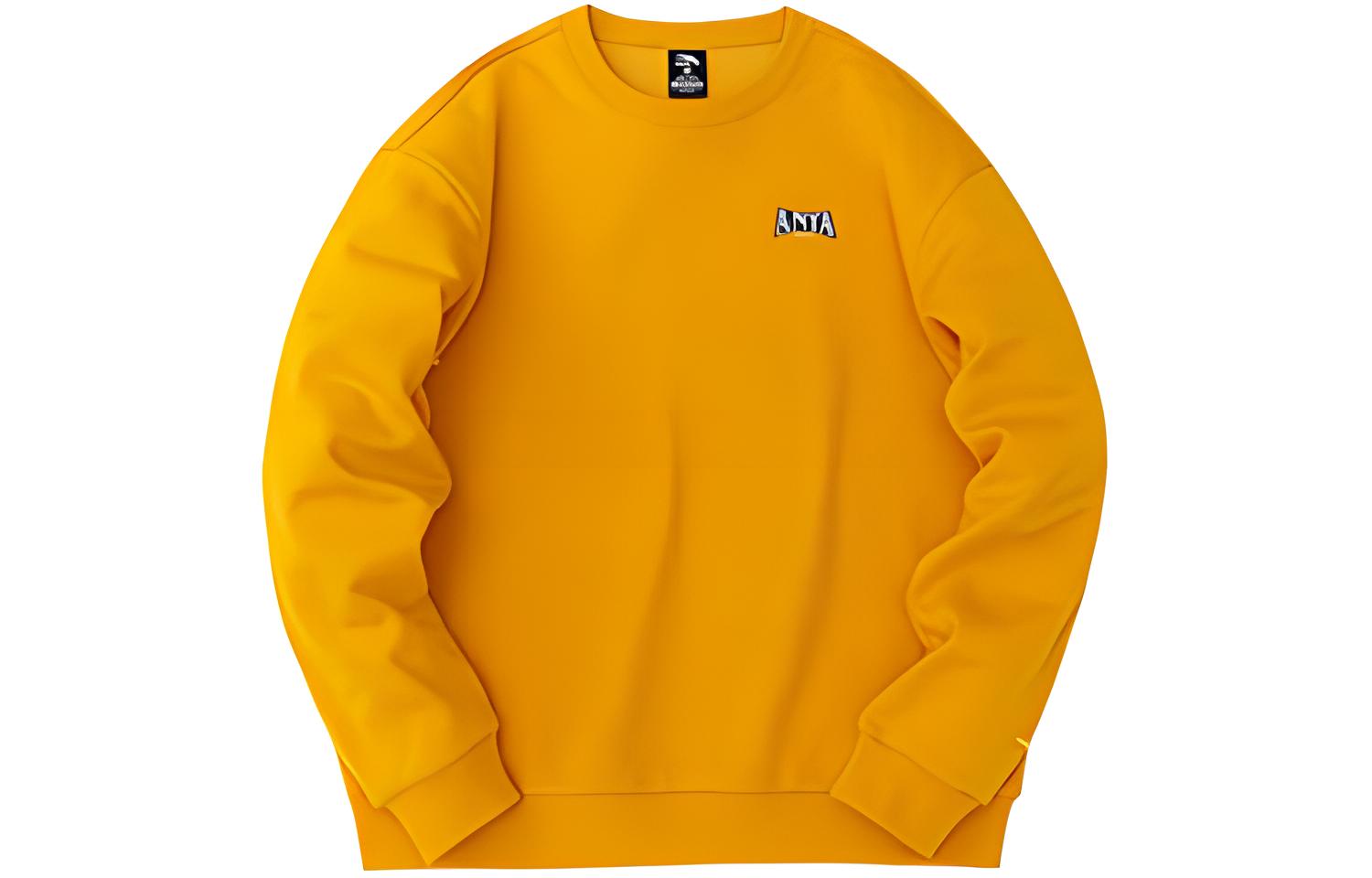 Anta Pullover Fleece Sweatshirt Orange Unisex Casual Print 952248703-3