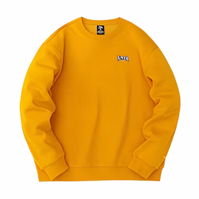 Anta Pullover Fleece Sweatshirt Orange Unisex Casual Print 952248703-3